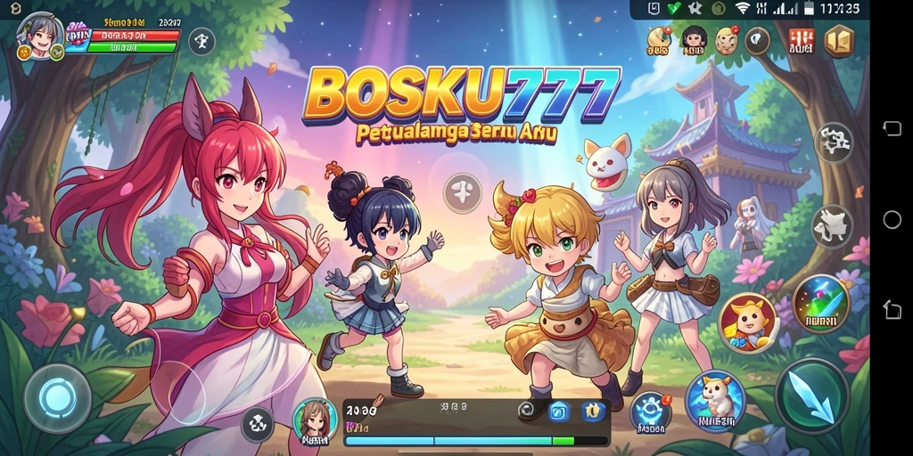 Tampilan gameplay BOSKU777 yang menarik dalam dunia anime.