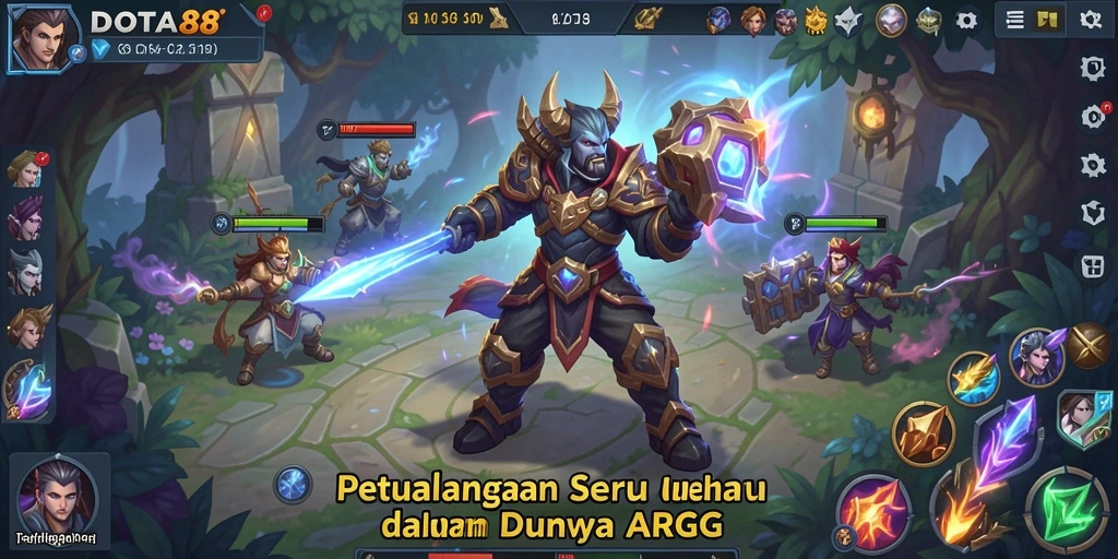Tampilan gameplay DOTA88 yang menegangkan dengan aksi bertempur yang seru.