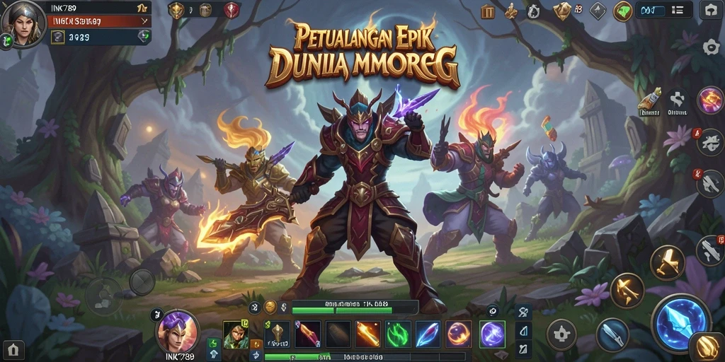 Tampilan menakjubkan dari pertarungan dalam dunia MMORPG.