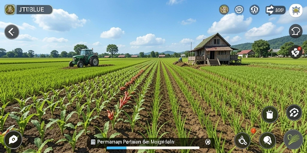Tangkapan layar menarik dari gameplay pertanian di JTBLUE.
