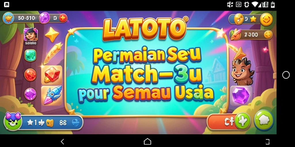 Tampilan gameplay seru LATOTO dengan tantangan Match-3.