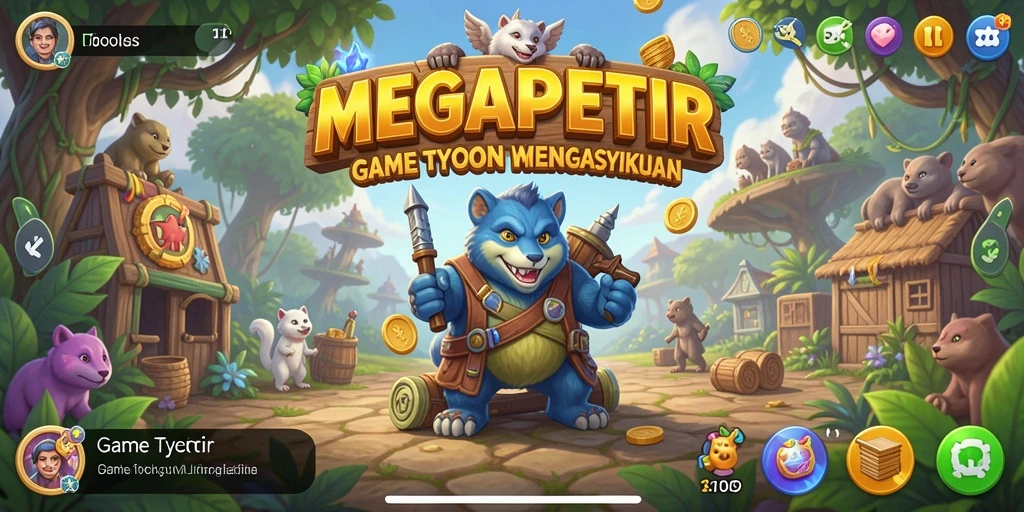 Screenshot gameplay MEGAPETIR menampilkan pengalaman Tycoon yang seru.