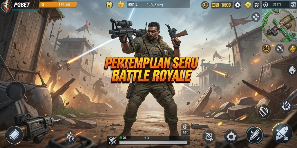 Tampilan gameplay mendebarkan dari PGBET Battle Royale.