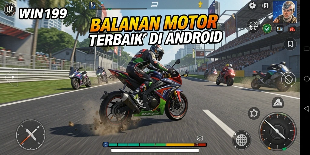 Screenshot gameplay <strong>WIN199</strong> menampilkan aksi balapan yang mendebarkan.