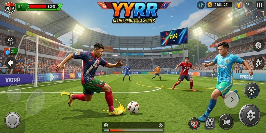 Tampilan gameplay seru dari YYRR dengan aksi olahraga yang nyata.